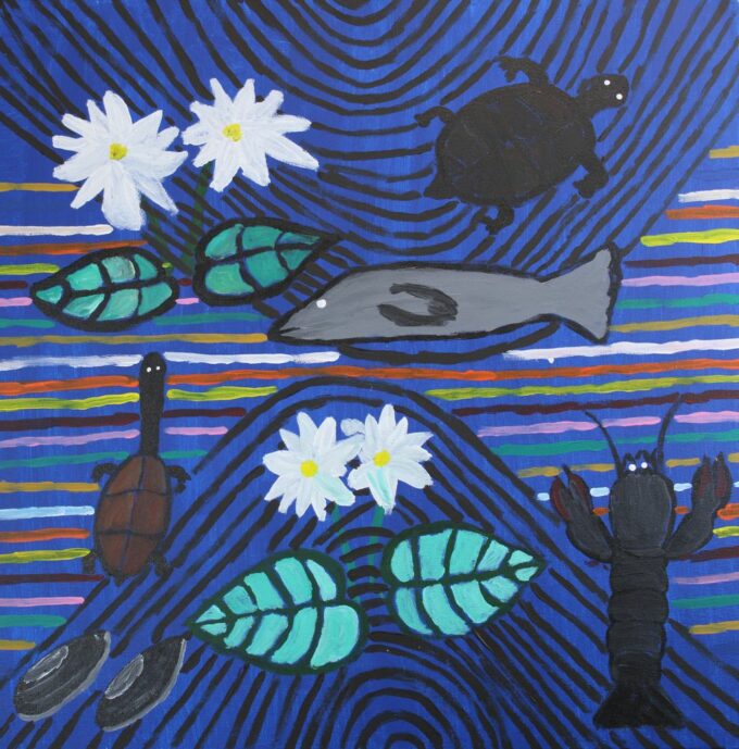 71-23 - <i>Awara (ocean) and Nyinga (mud crab) Dreaming (Yanyuwa)</i> - Patricia Parlow